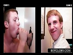 Gloryhole BJ with gay and straight dude