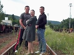 Daring Public Railway Threesome. AWESOME!