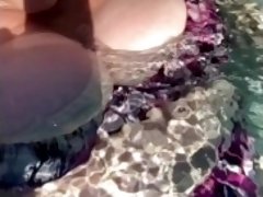 In the Pool Big Boobs and Pussy Tease