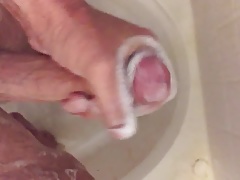 Stroking my big soapy cock for my fans