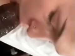White Blonde Takes BBC cumshot to the Face