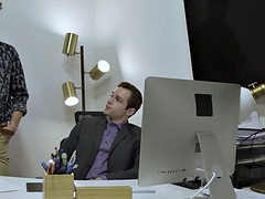 Risky game of Who can fuck the boss ends in office threesome - DisruptiveFilms