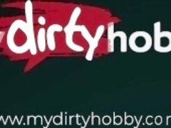 MyDirtyHobby - Caught her co-worker masturbating and lend him a hand