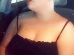 Blonde PAWG teen fingering and dirty talk in a public car parking lot - effygracecams