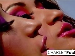 Charlie has some slippery and wet fun with sexy brunette Capri!