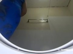 Mom peeing long camera hidden inside toilet bowl