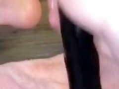 fucking myself with 18 inch black dildo