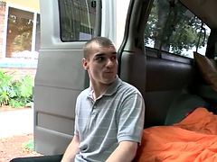 Directly filmed a guy fucking a twink to a cumshot in a van