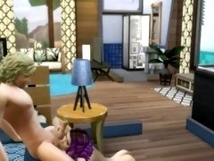 Sims 4- bedside blowjob with mouthful of cum