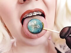 Asmr Video: Lipstick, Mesh Gloves and Lollipop (arya Grander)