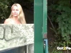 Got2Pee - Public pissing for gorgeous blonde with long hair
