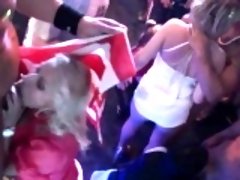 Sexy girls get entirely crazy and nude at hardcore party