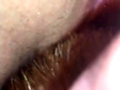 Quickie with up close pussy licking 69, fucking & cum on ass gets licked up
