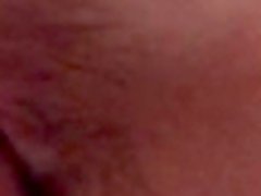 wet creamy hairy pussy close up view morning slow penetration