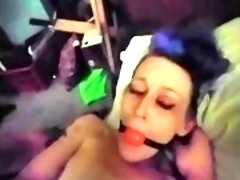 Punk WIfe bound gagged and cumming on my cock