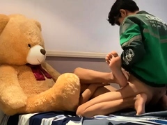 Japanese stepsiblings having passionate affair on webcam