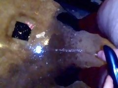 Boy piss with vibrator