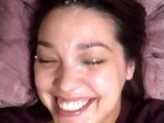 compilation of unused facial clips - massive facials and a surprise facial
