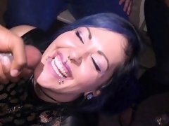 Wild amateur ladies sucking off interracial cocks at a party